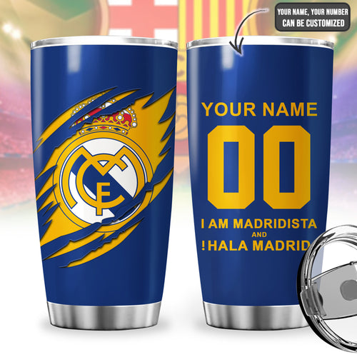 Personalized Real Madrid V2 Stainless Tumbler 20oz 30oz Cup