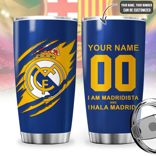 Personalized Real Madrid V2 Stainless Tumbler 20oz 30oz Cup