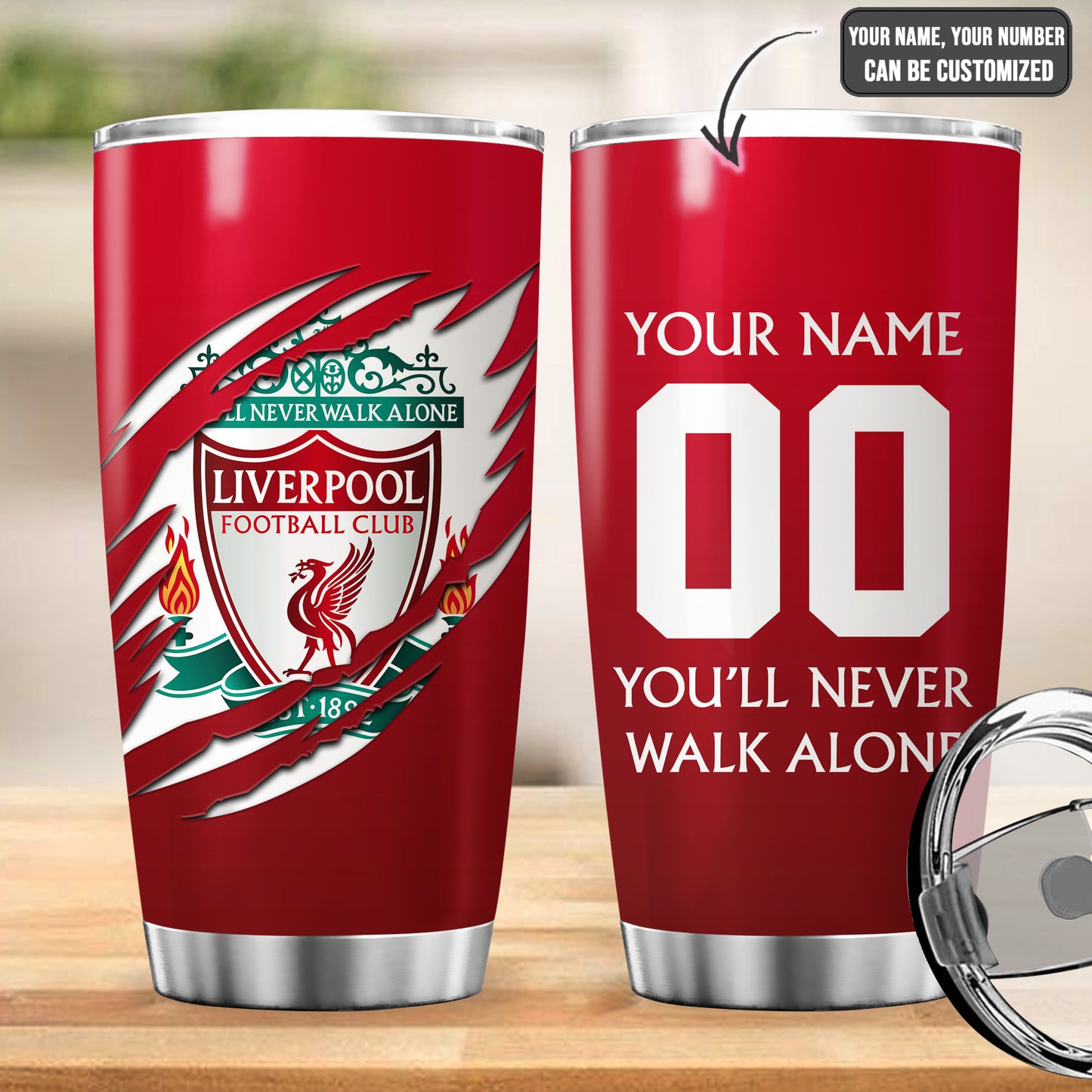 Personalized Liverpool V2 Stainless Tumbler 20oz 30oz Cup