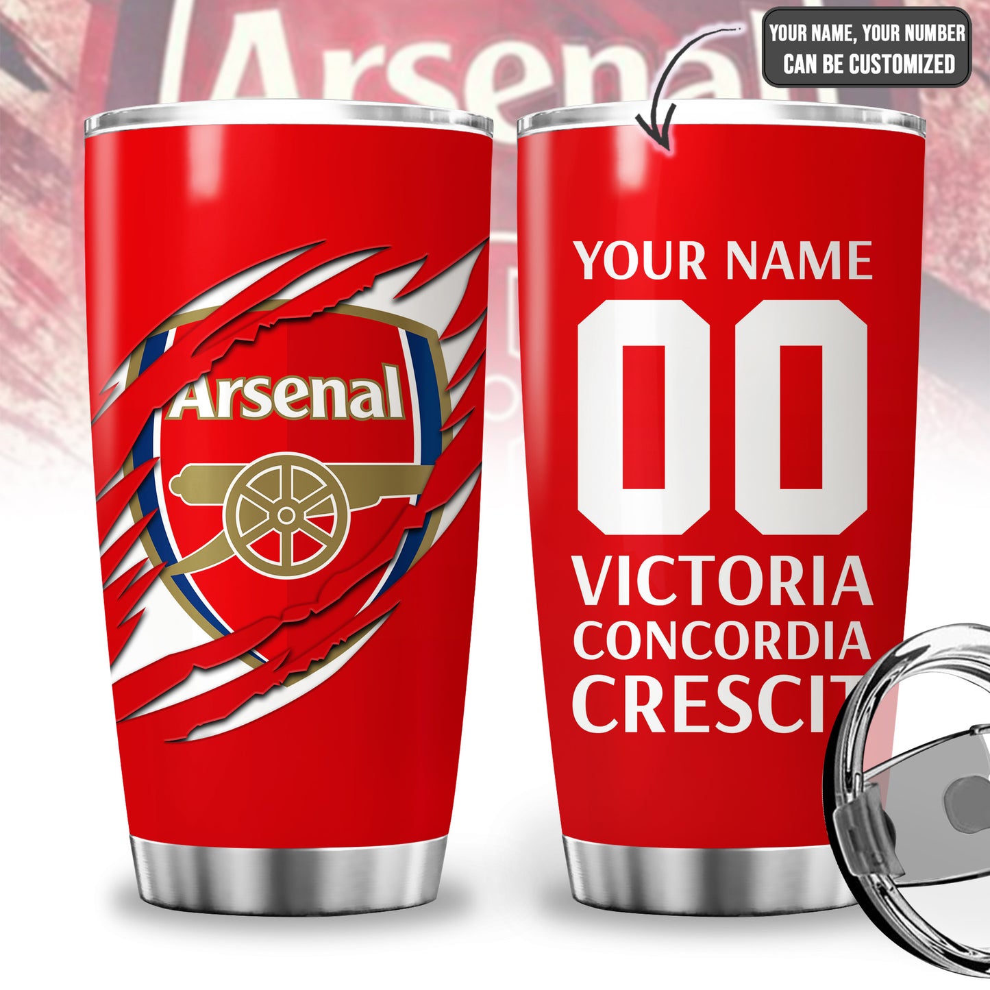 Personalized Arsenal V2 Stainless Tumbler 20oz 30oz Cup
