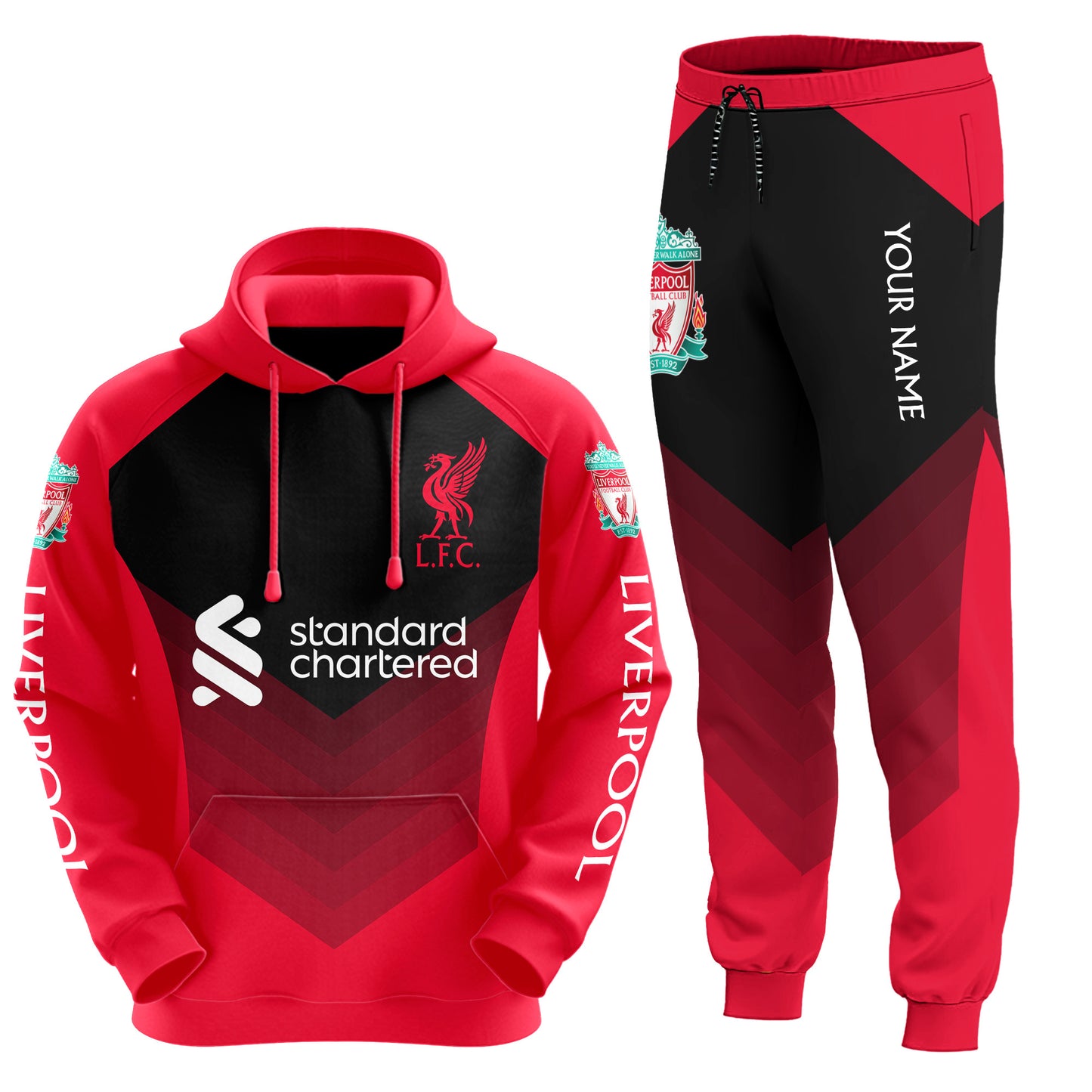 Personalized Liverpool 3D All over Printed Hoodie and Sweatpants set V13