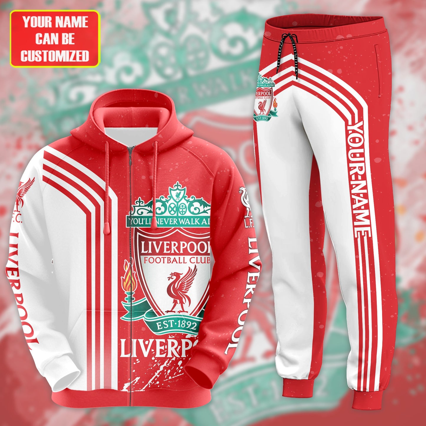 Personalized Liverpool 3D All over Printed Hoodie and Sweatpants set V14