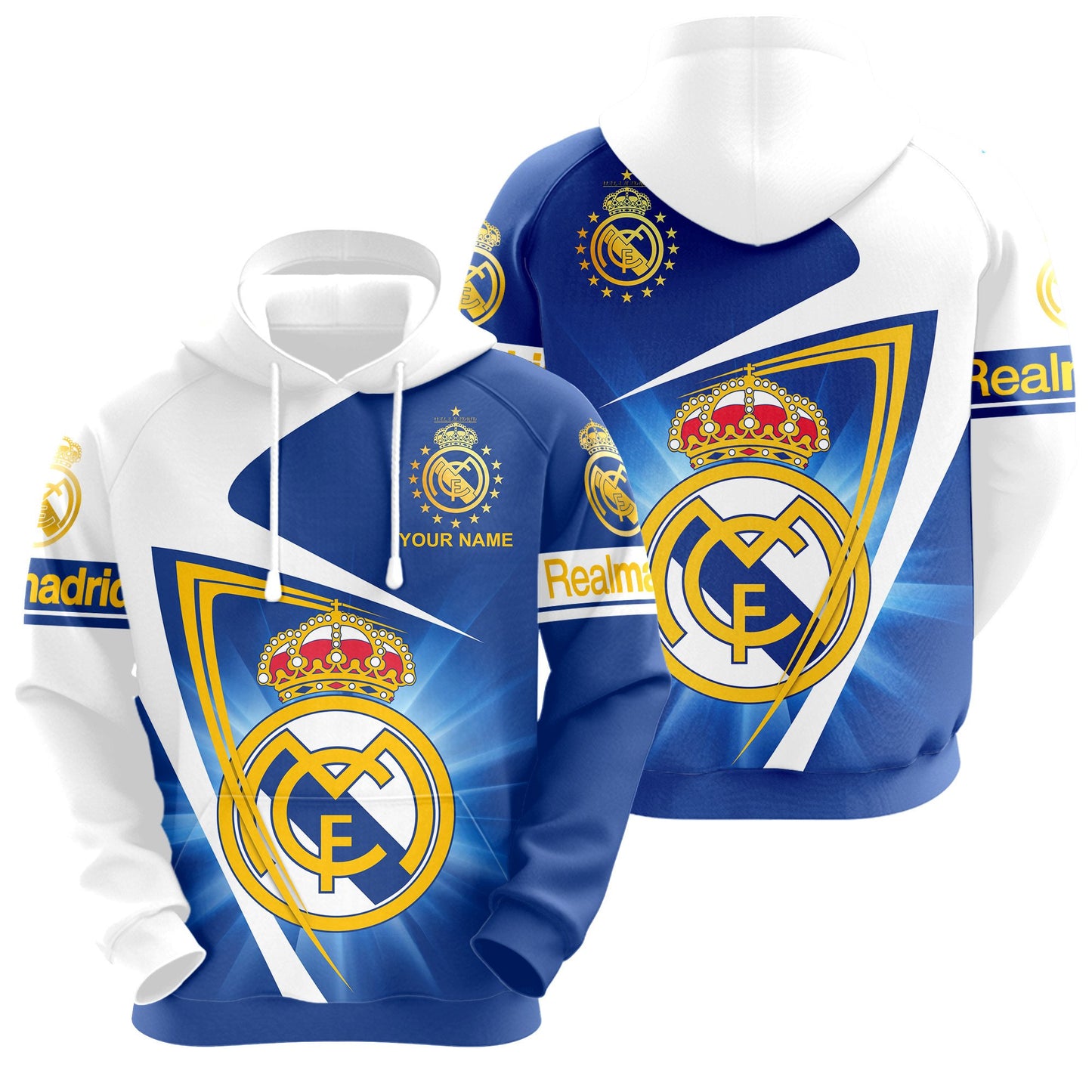 Personalized Real Madrid Q22 3D All over Printed Hoodie and Sweatpants set