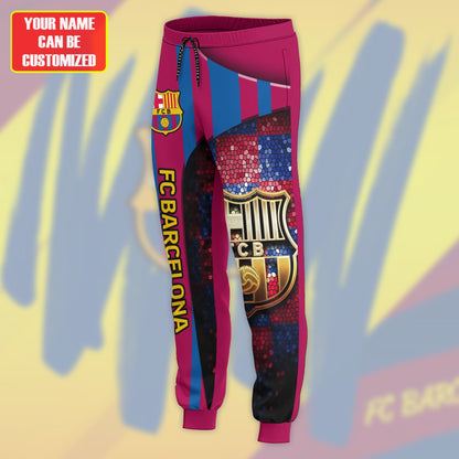 Personalized Barça Q14 3D All over Printed Hoodie and Sweatpants set