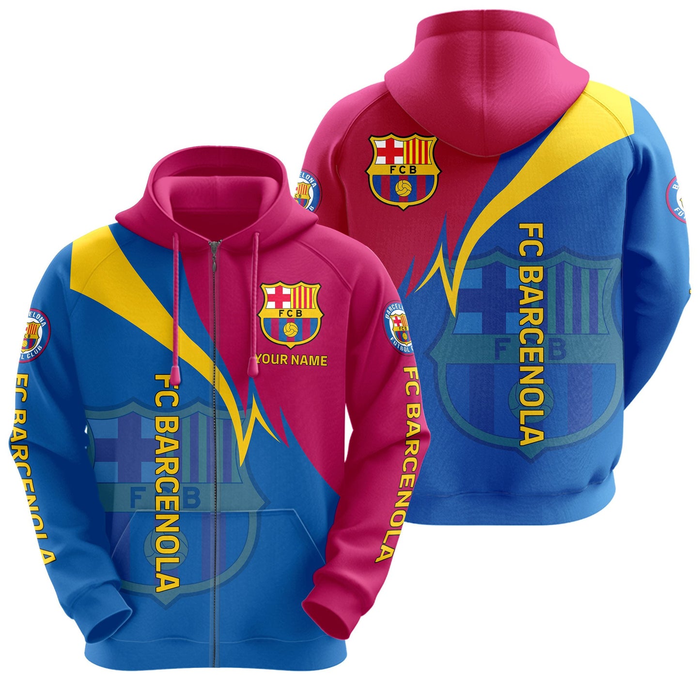 Personalized Barça Q15 3D All over Printed Hoodie and Sweatpants set