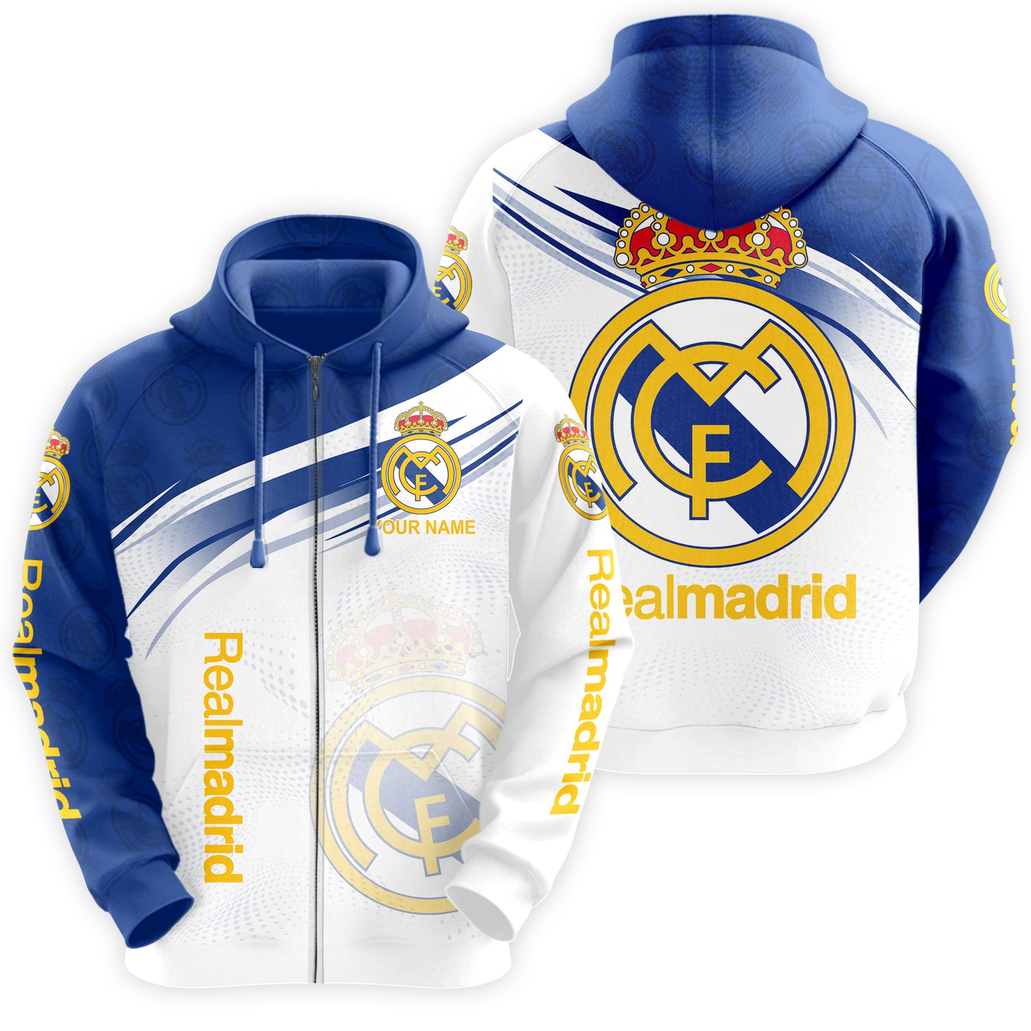 Personalized Real Madrid 3D All over Printed Hoodie and Sweatpants set V11