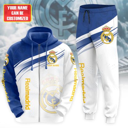Personalized Real Madrid 3D All over Printed Hoodie and Sweatpants set V11