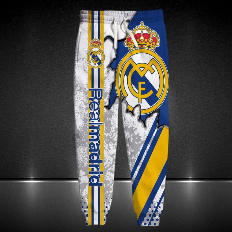 Real Madrid Tear 3D All over Printed Hoodie and Sweatpants set