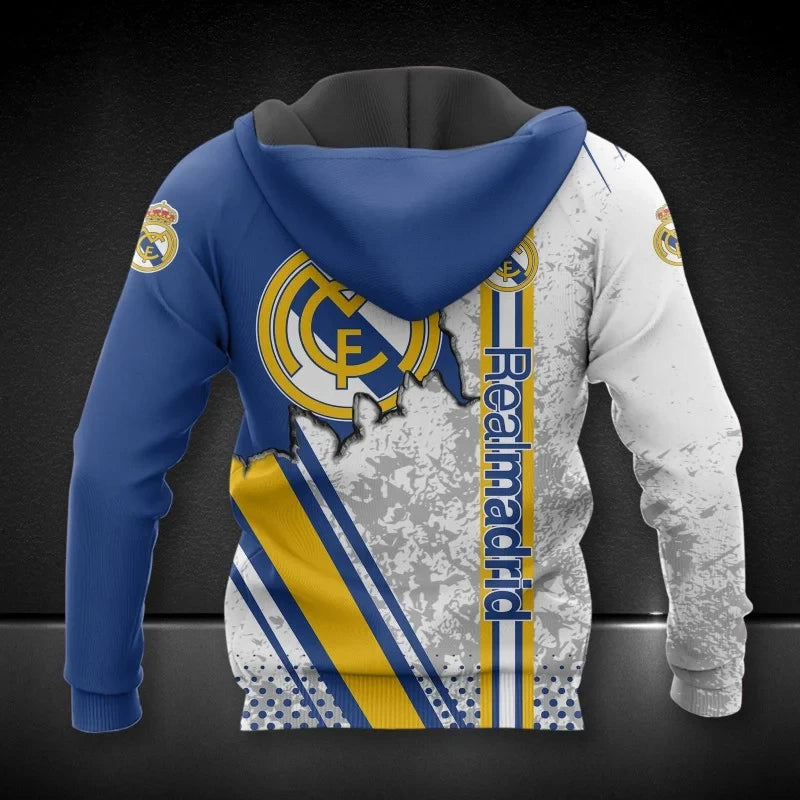 Real Madrid Tear 3D All over Printed Hoodie and Sweatpants set