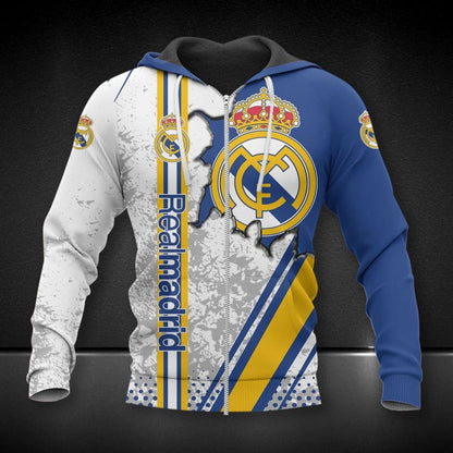 Real Madrid Tear 3D All over Printed Hoodie and Sweatpants set