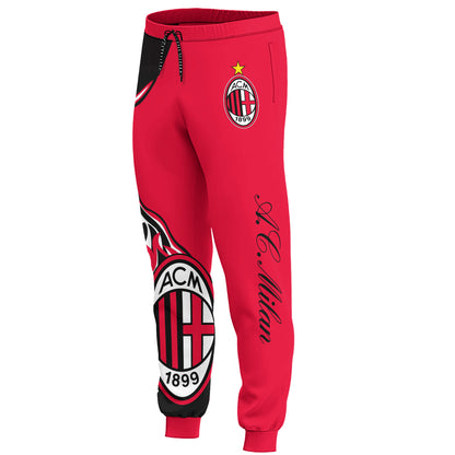 Personalized AC Milan 3D All over Printed Hoodie and Sweatpants set V6
