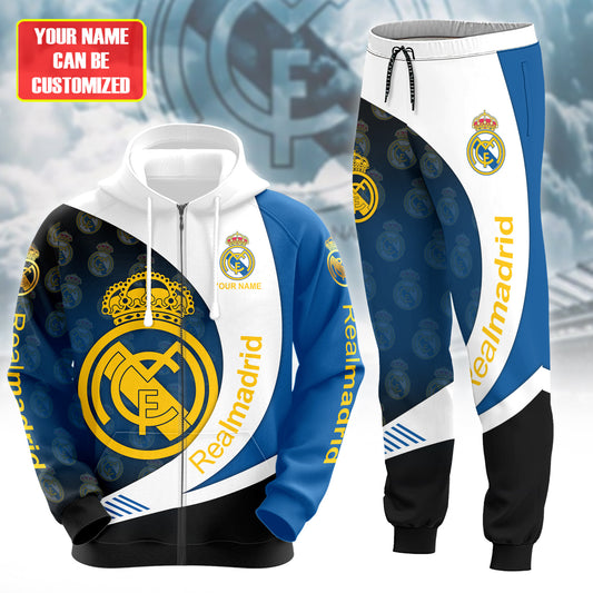 Personalized Real Madrid Q25 3D All over Printed Hoodie and Sweatpants set