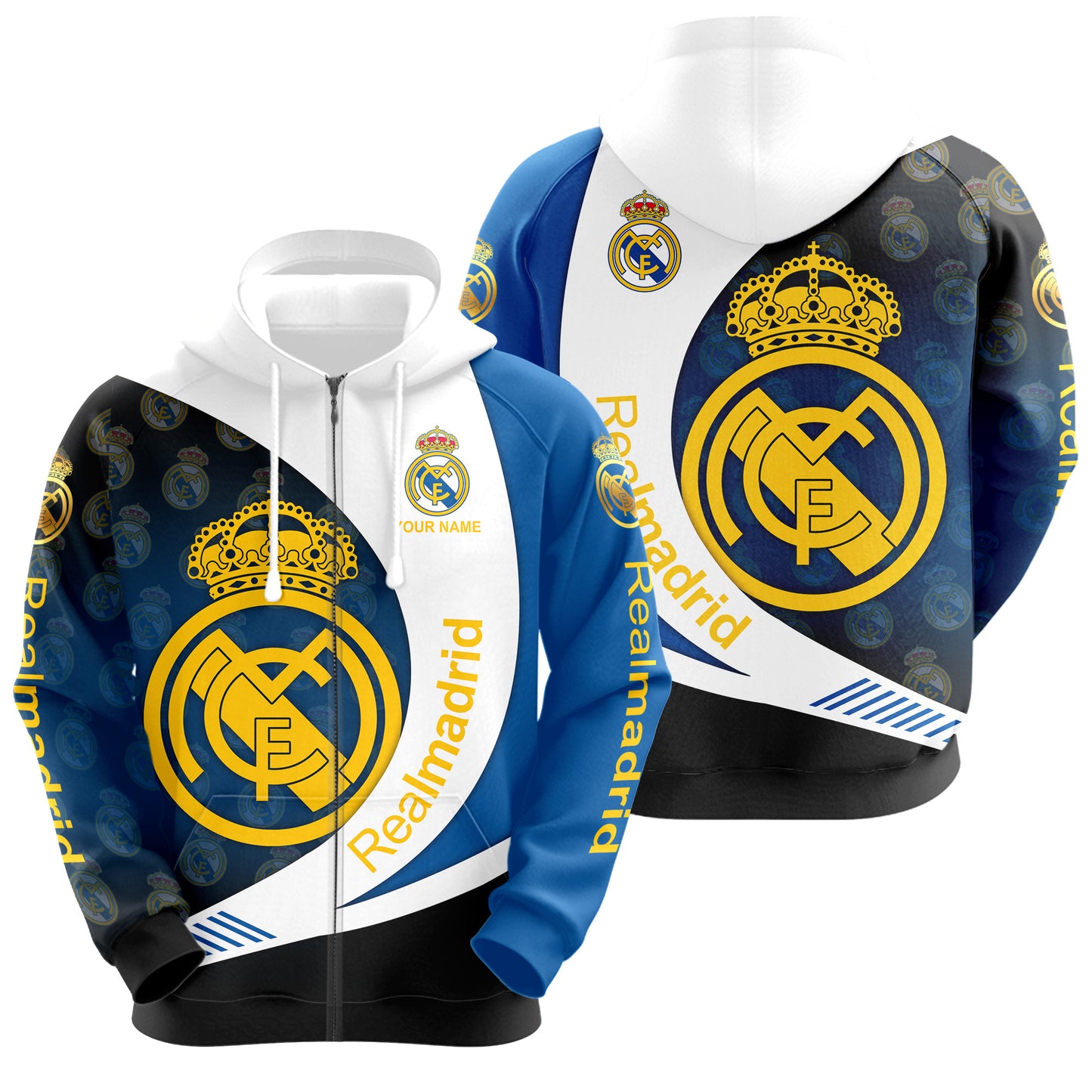 Personalized Real Madrid Q25 3D All over Printed Hoodie and Sweatpants set