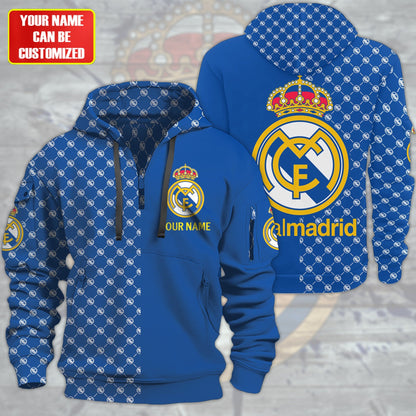 Personalized Real Madrid Pattern 3D Cotton Hoodie and Sweatpants set