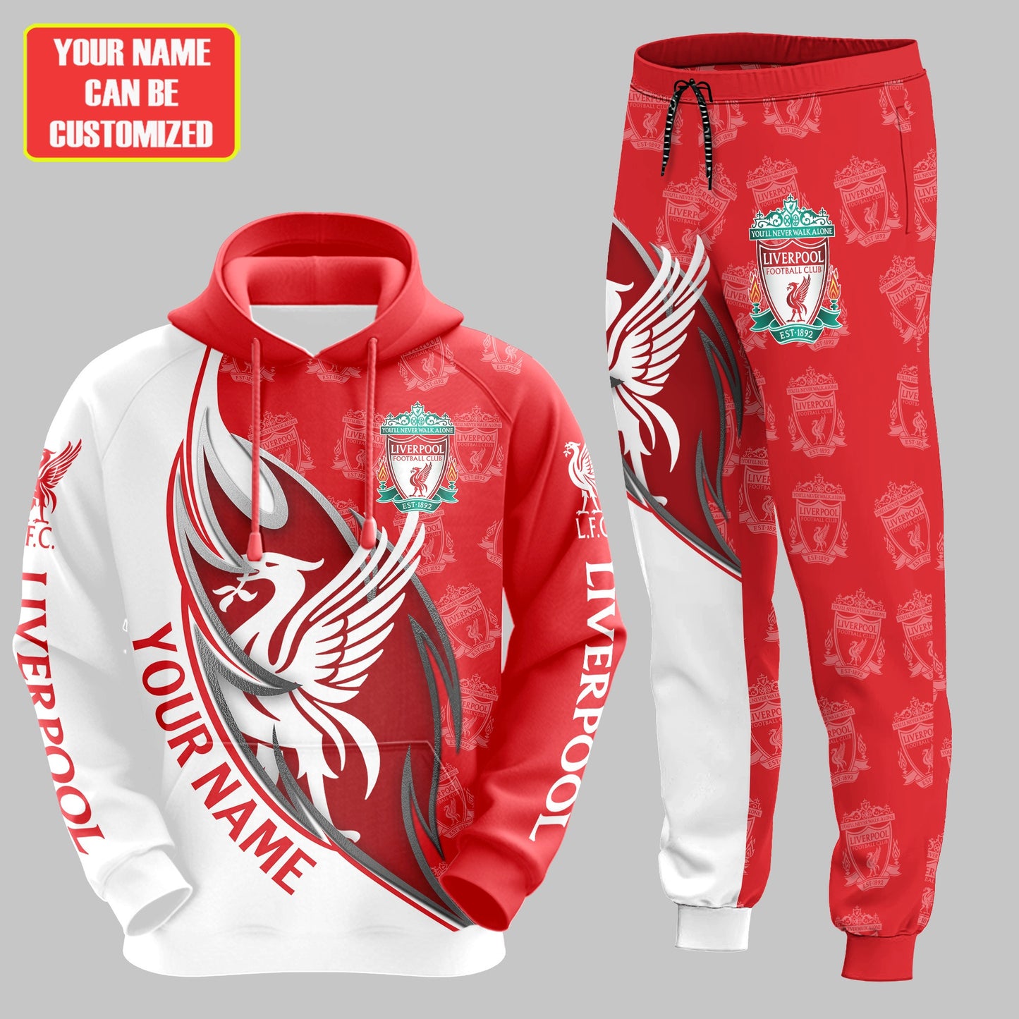 Personalized Liverpool Q10 3D All over Printed Hoodie and Sweatpants set