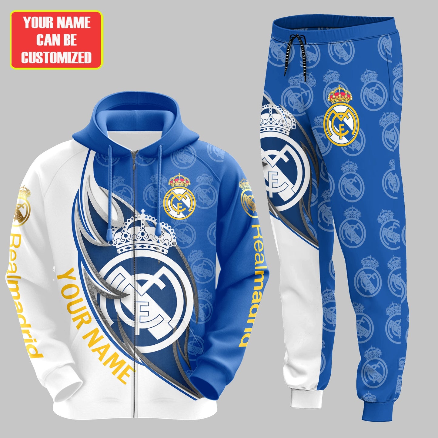 Personalized Real Madrid Q26 3D All over Printed Hoodie and Sweatpants set