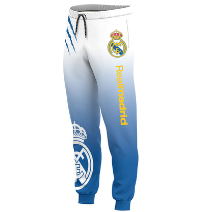 Personalized Real Madrid Tear 3D Cotton Hoodie and Sweatpants set V2