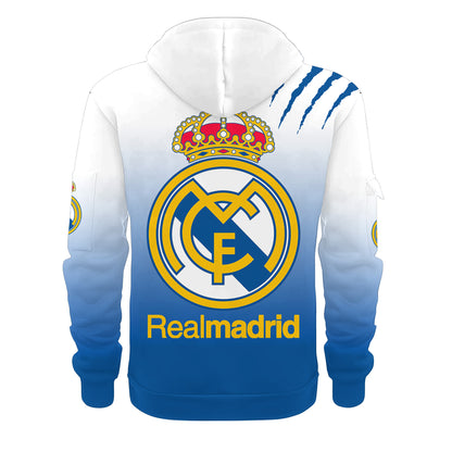 Personalized Real Madrid Tear 3D Cotton Hoodie and Sweatpants set V2