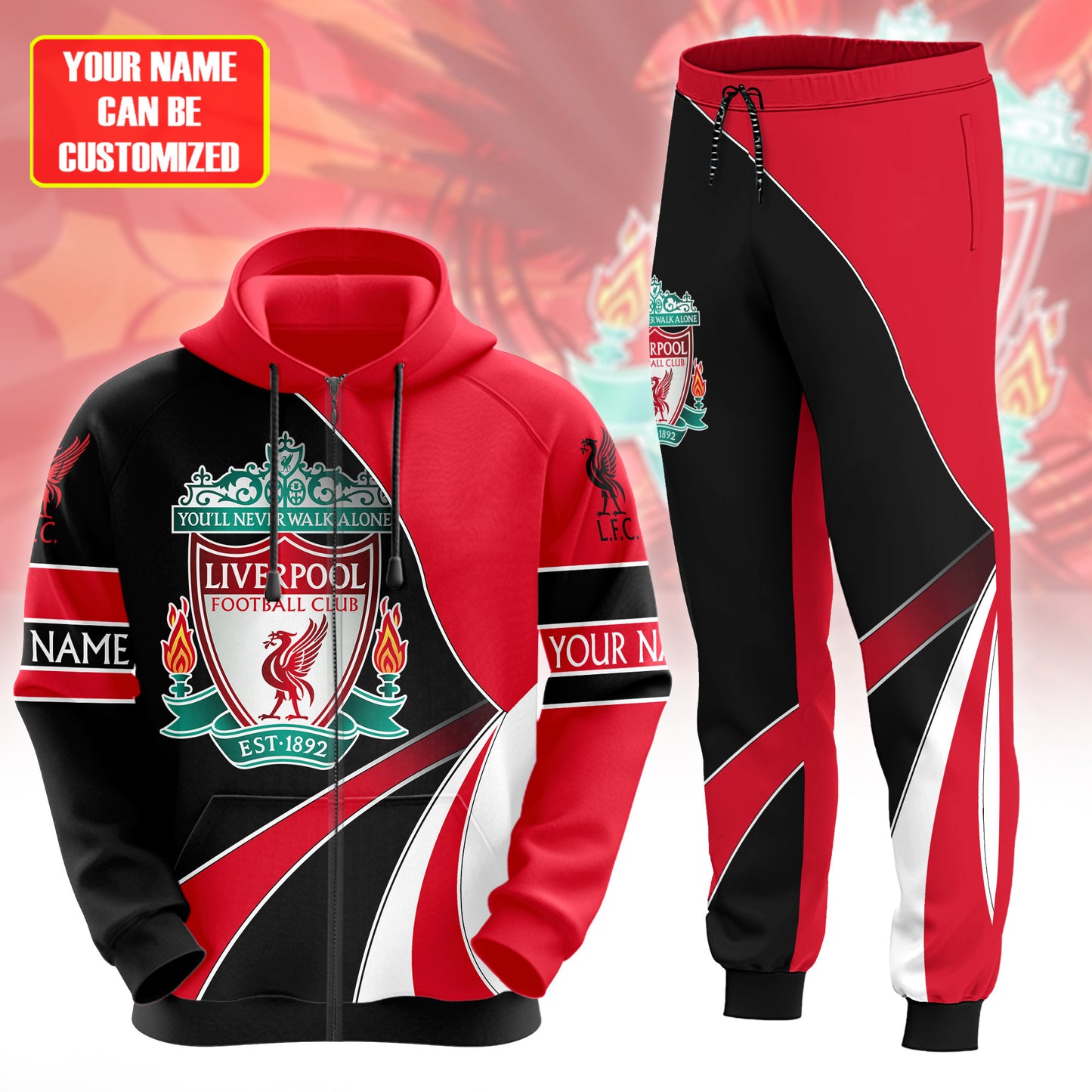 Personalized Liverpool 3D All over Printed Hoodie and Sweatpants set V16