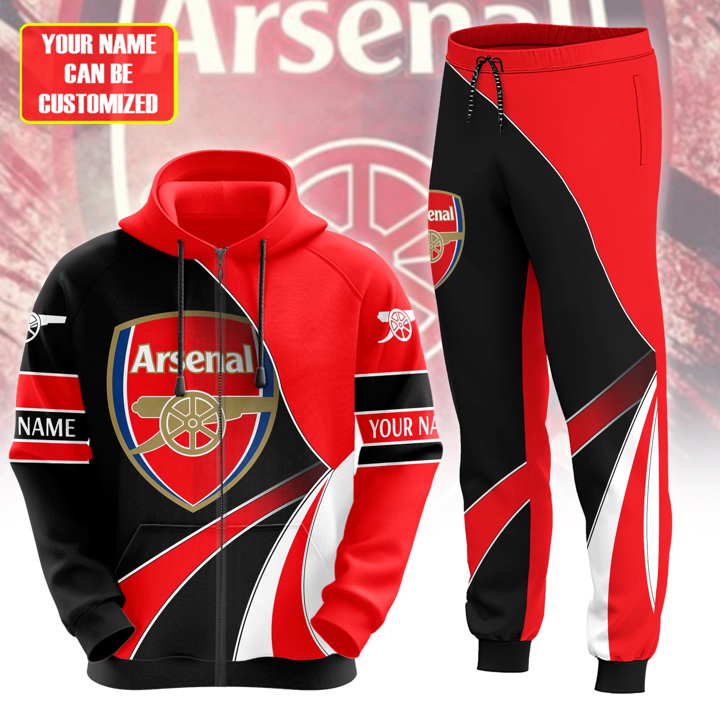 Personalized Arsenal 3D All over Printed Hoodie and Sweatpants set V15