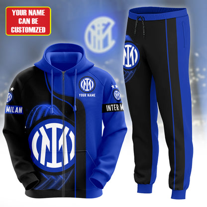 Personalized Inter Milan 3D All over Printed Hoodie and Sweatpants set V3