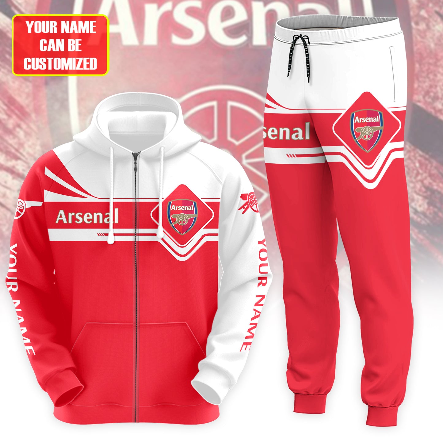 Personalized Arsenal 3D All over Printed Hoodie and Sweatpants set V16