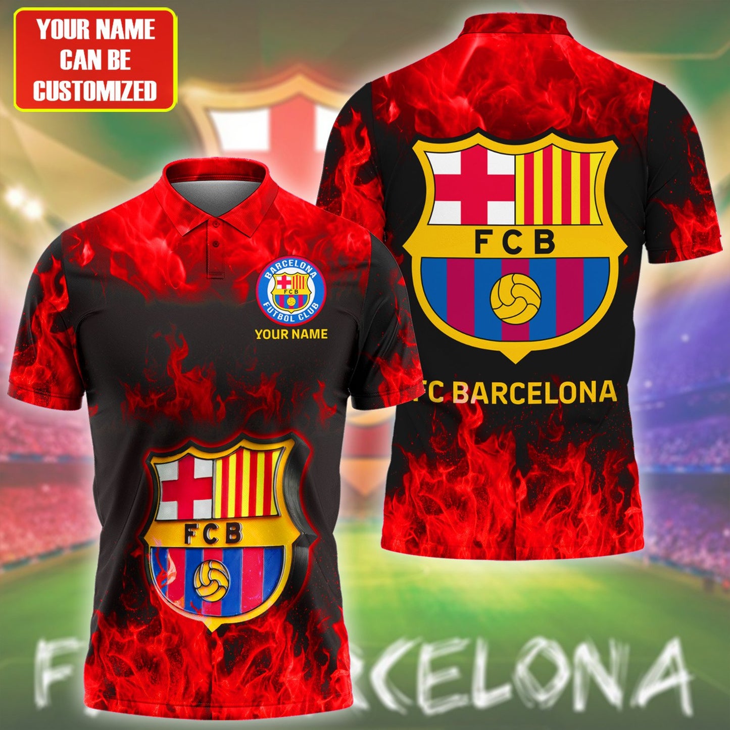 Personalized Barça Fire Red Version 3D Full Printing Set