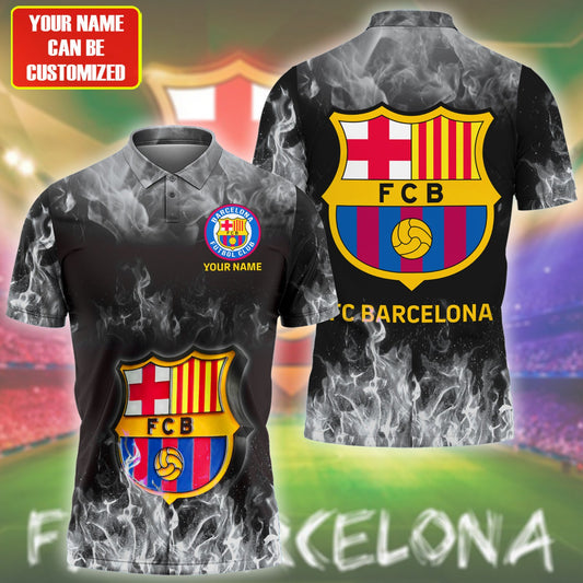 Personalized Barça Fire Black Version 3D Full Printing Set