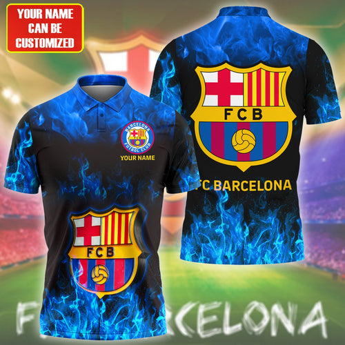 Personalized Barça Fire Blue Version 3D Full Printing Set