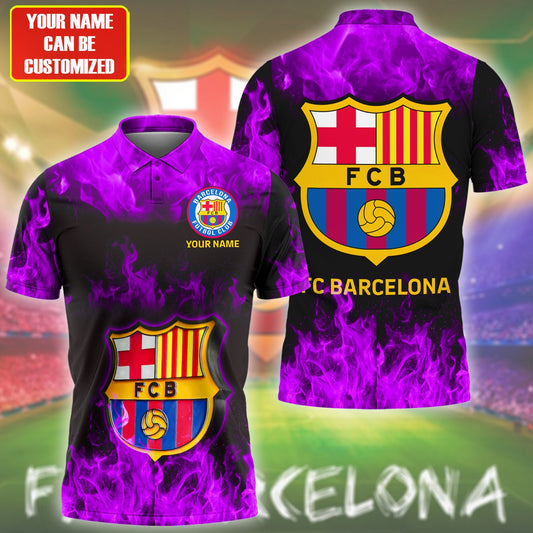 Personalized Barça Fire Purple Version 3D Full Printing Set