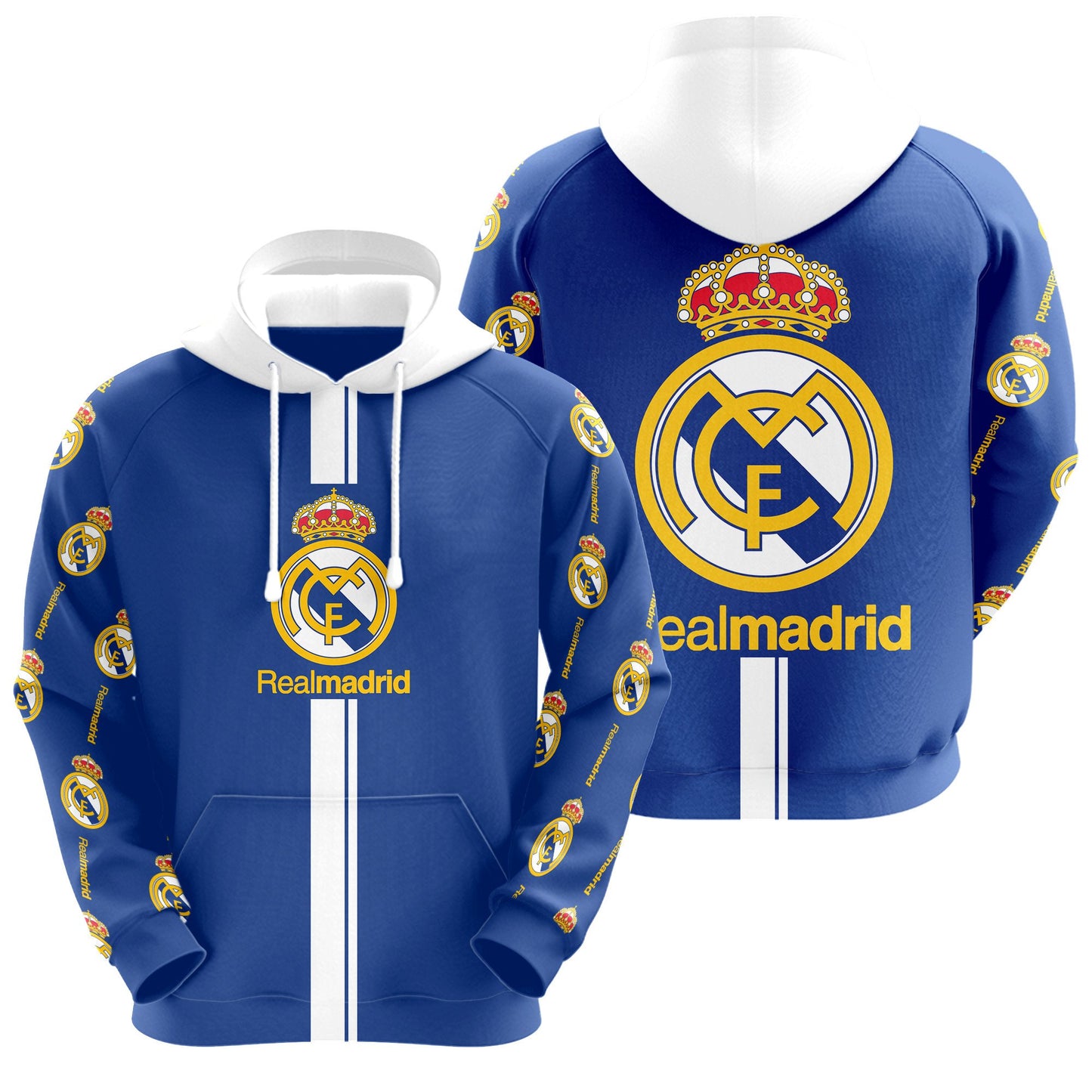 Personalized Real Madrid 3D All over Printed Hoodie and Sweatpants set V12