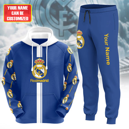 Personalized Real Madrid 3D All over Printed Hoodie and Sweatpants set V12