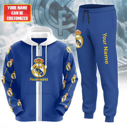 Personalized Real Madrid 3D All over Printed Hoodie and Sweatpants set V12