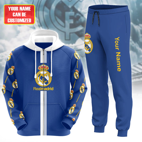 Personalized Real Madrid 3D All over Printed Hoodie and Sweatpants set V12