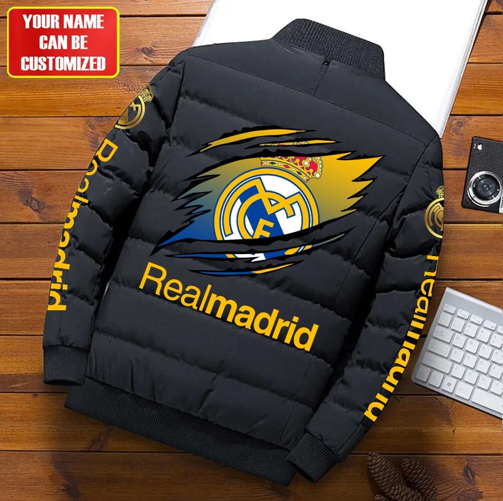 Personalized Real Madrid Tear Puffer Jacket