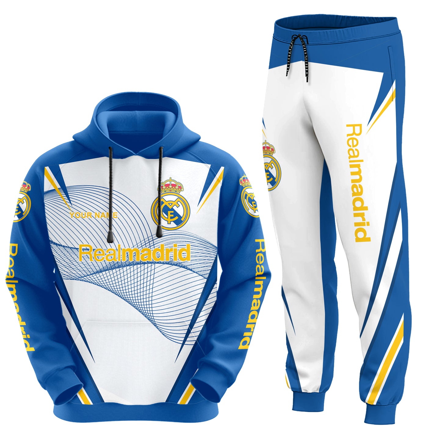 Personalized Real Madrid Q27 3D All over Printed Hoodie and Sweatpants set