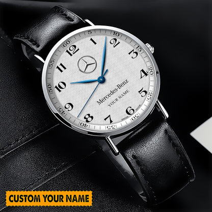 Personalized Merc Longines Leather Watch