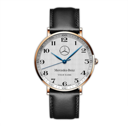 Personalized Merc Longines Leather Watch
