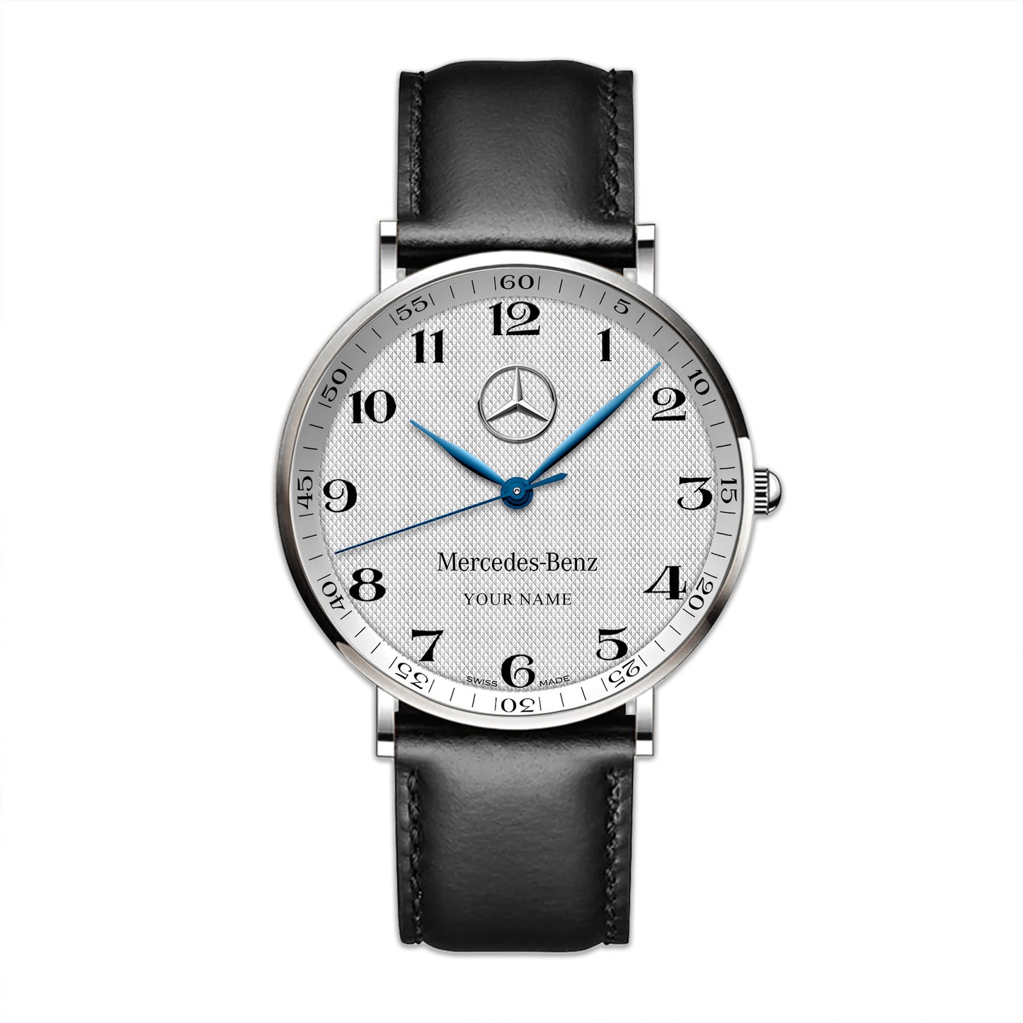 Personalized Merc Longines Leather Watch