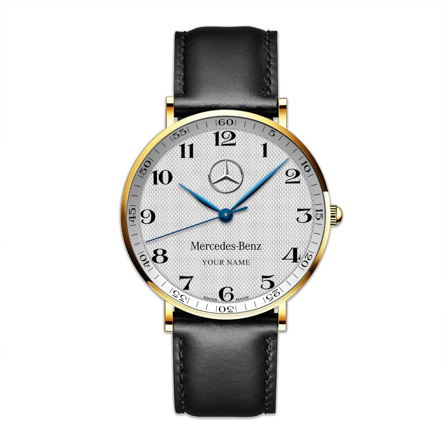 Personalized Merc Longines Leather Watch