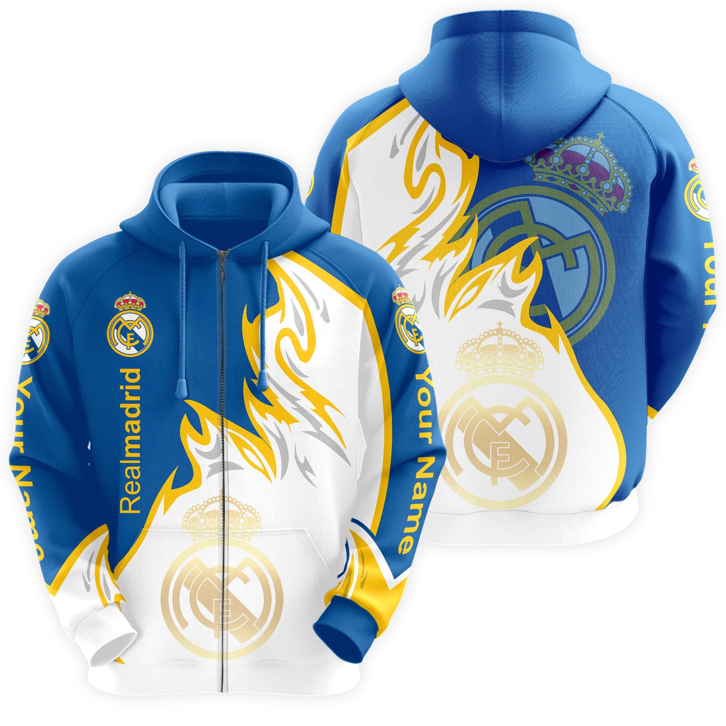 Personalized Real Madrid Q28 3D All over Printed Hoodie and Sweatpants set