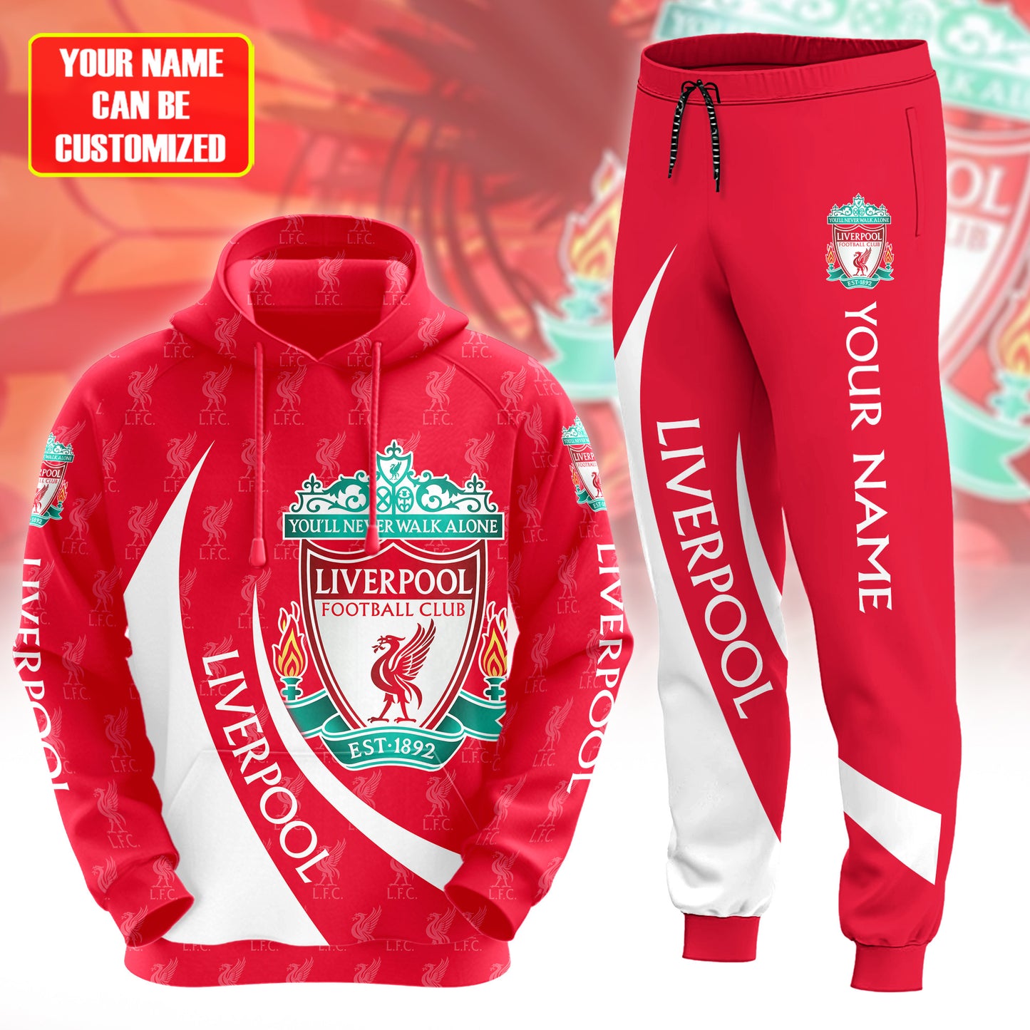 Personalized Liverpool 3D All over Printed Hoodie and Sweatpants set V20
