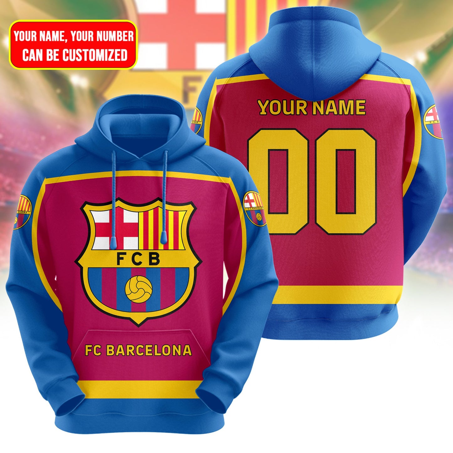 Personalized Barcelona 3D All over Printed Hoodie and Sweatpants set V14