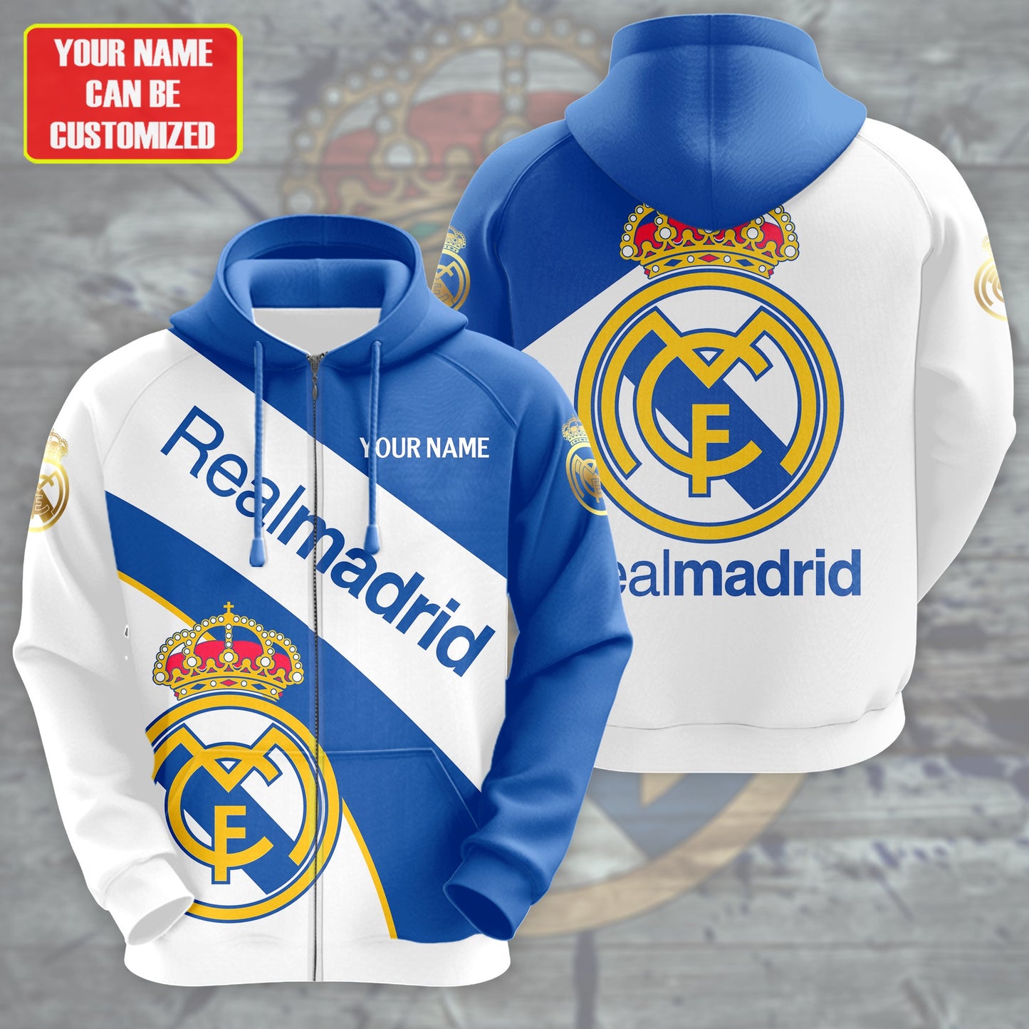 Personalized Real Madrid 3D All over Printed Hoodie and Sweatpants set V14