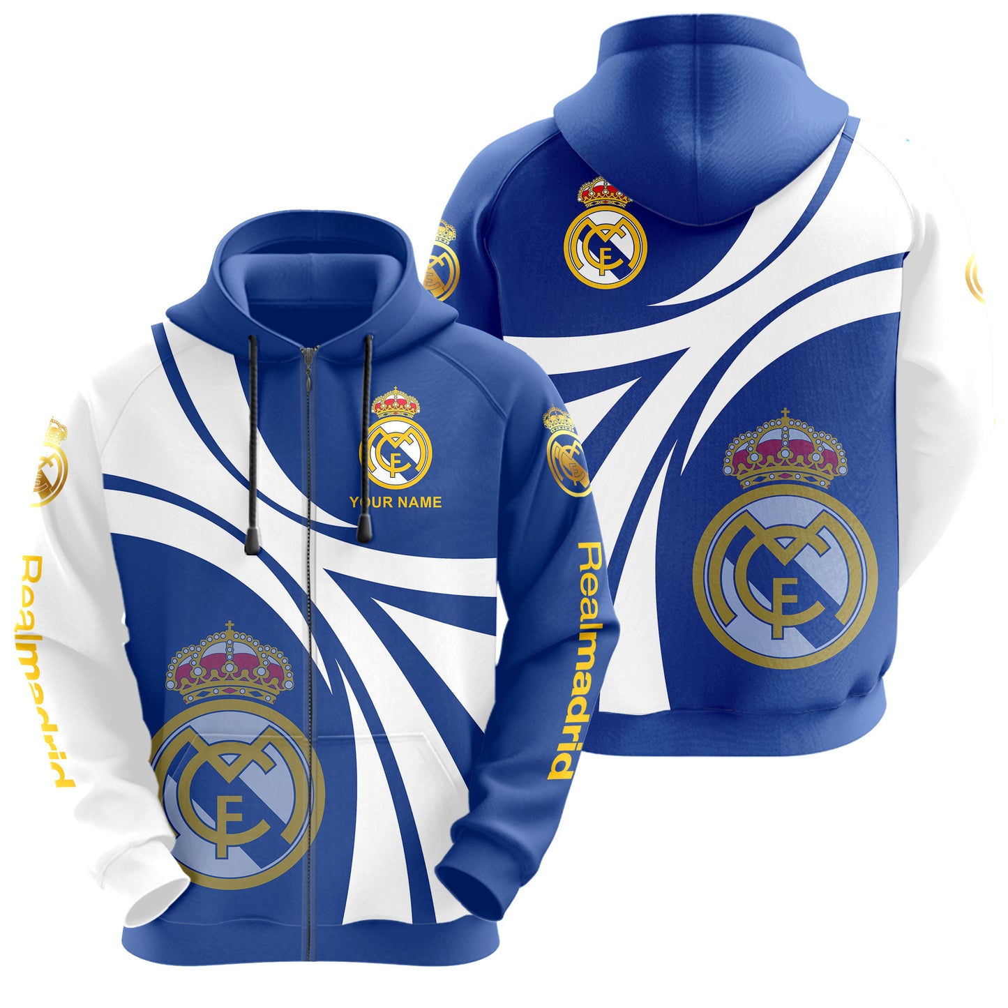 Personalized Real Madrid 3D All over Printed Hoodie and Sweatpants set V16