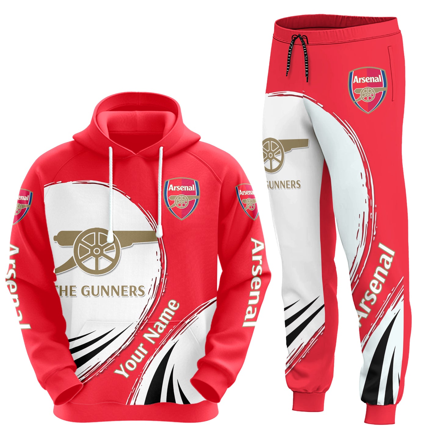 Personalized Arsenal Q6 3D All over Printed Hoodie and Sweatpants set