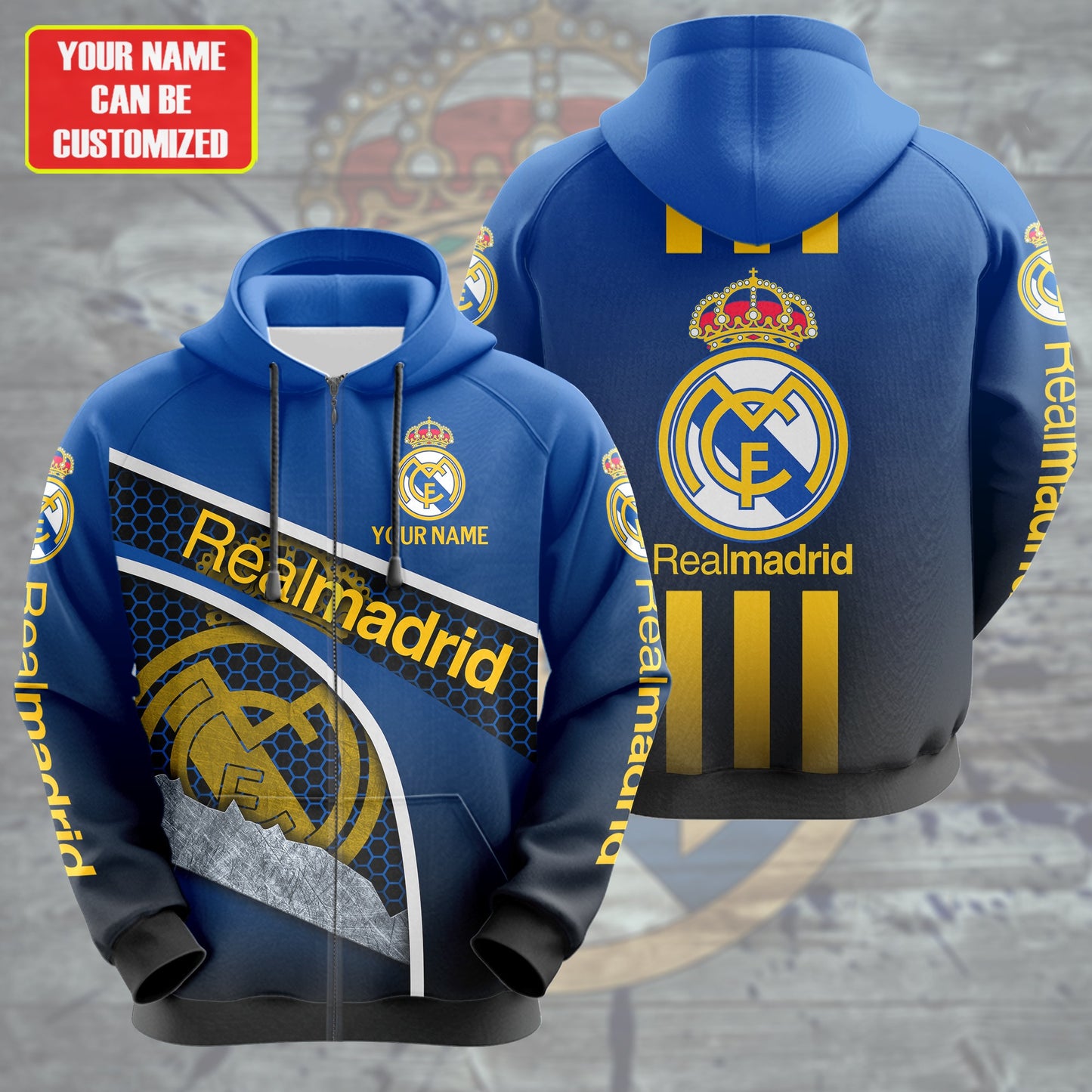 Personalized Real Madrid Q30 3D All over Printed Hoodie and Sweatpants set