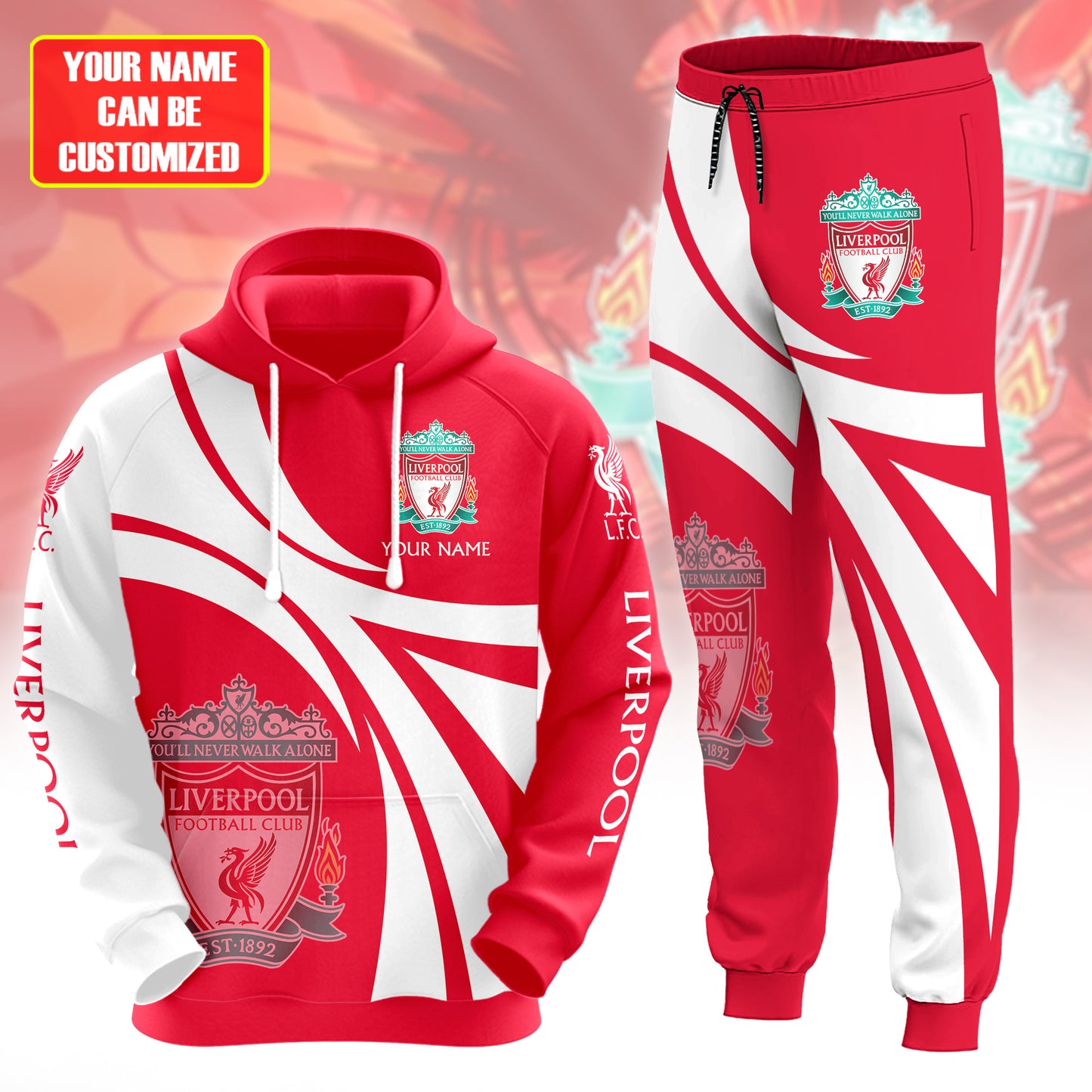 Personalized Liverpool 3D All over Printed Hoodie and Sweatpants set V23