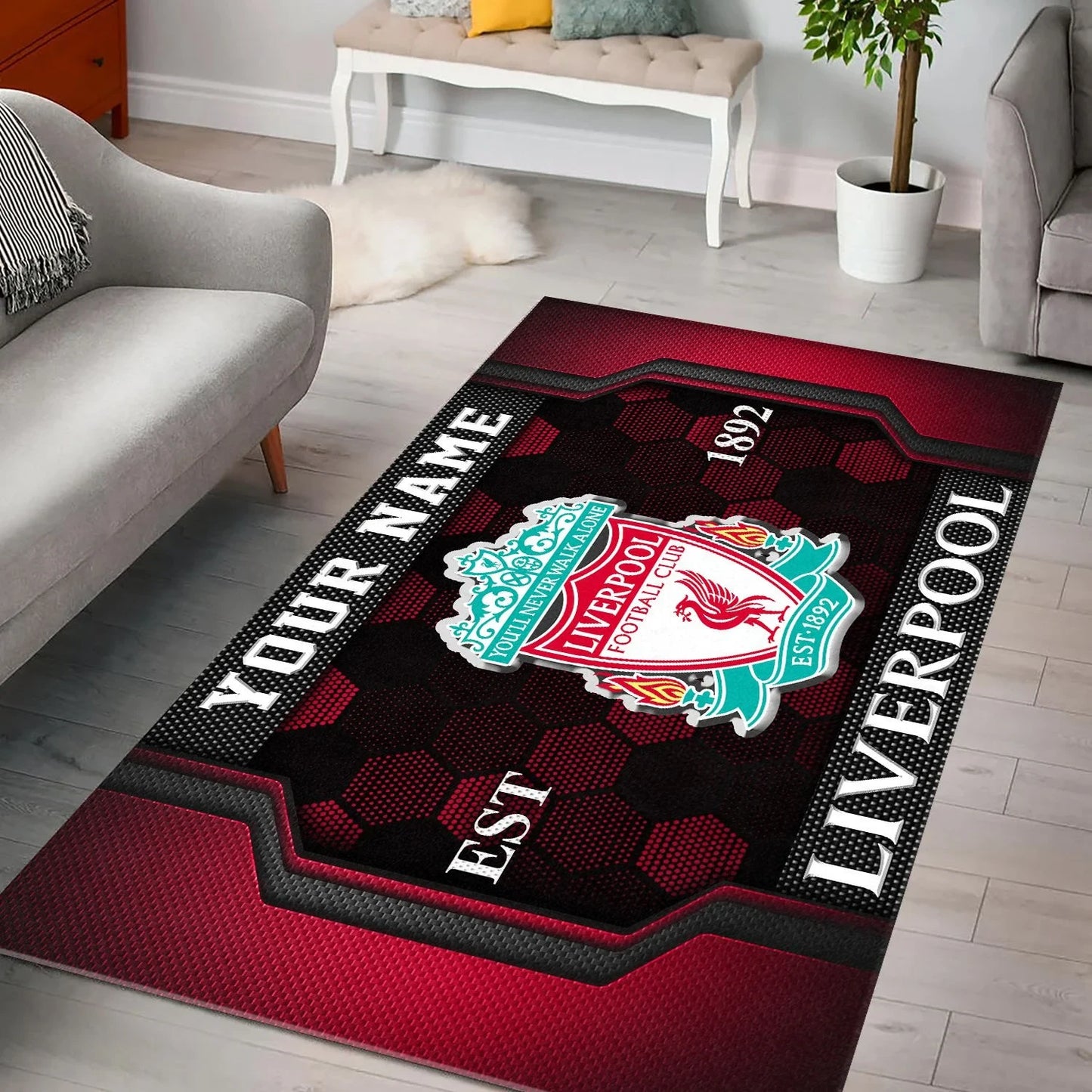 Personalized Liverpool Welcome Home Rug