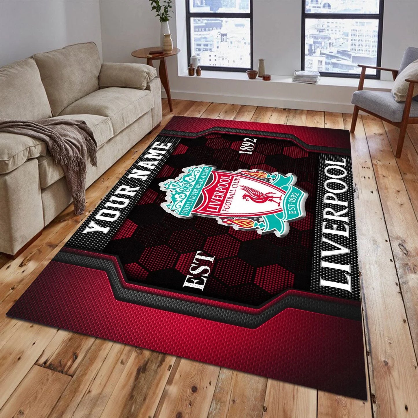 Personalized Liverpool Welcome Home Rug